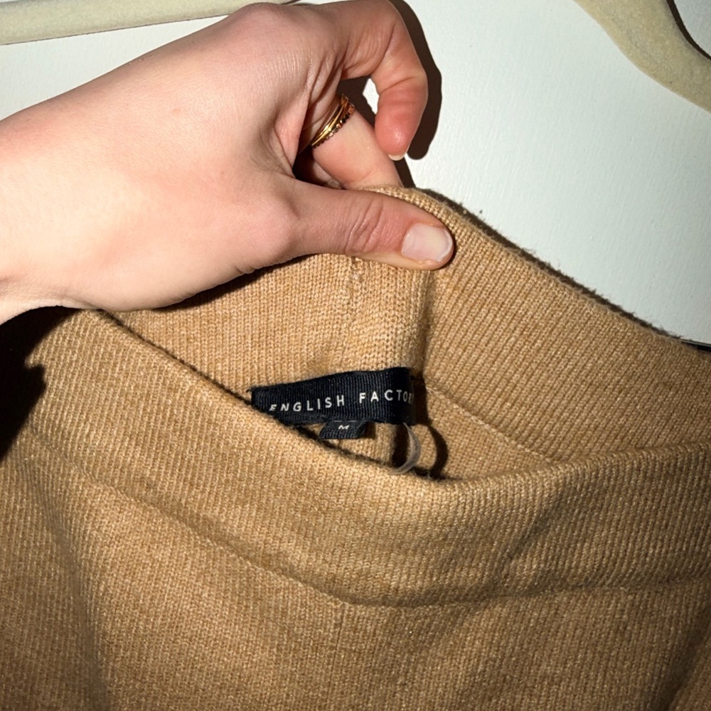 English Factory Camel Wide-Leg Pants - Picture 6 of 13